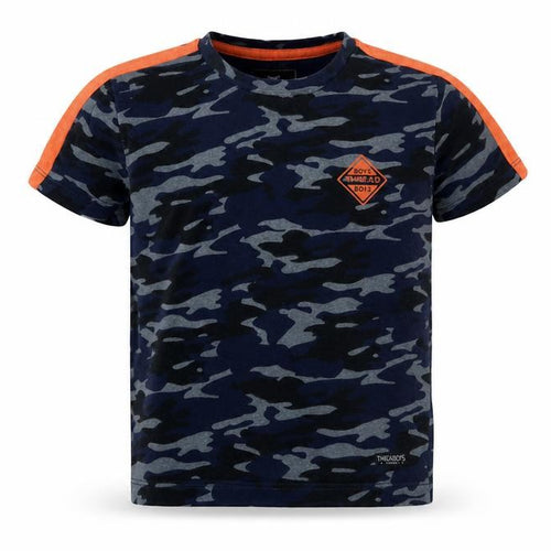 Threadboys Boys Blue Camouflage  Basic T-Shirt Size 5-6 Years