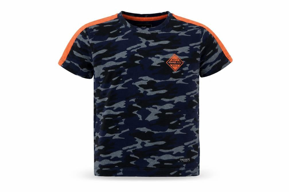 Threadboys Boys Blue Camouflage  Basic T-Shirt Size 5-6 Years