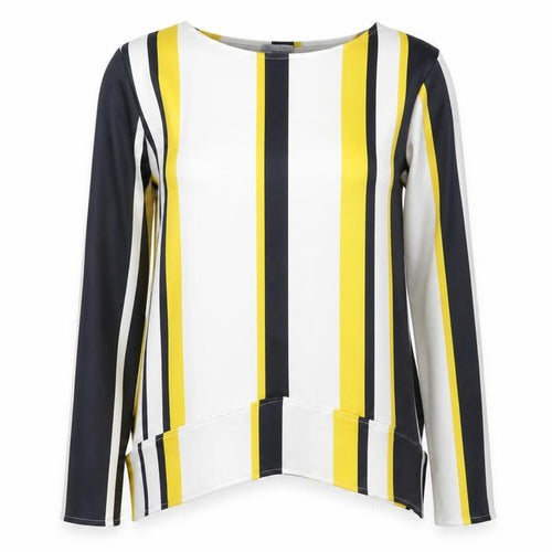 Zara Womens Yellow Striped  Basic Blouse Size M  - CUT OUTS