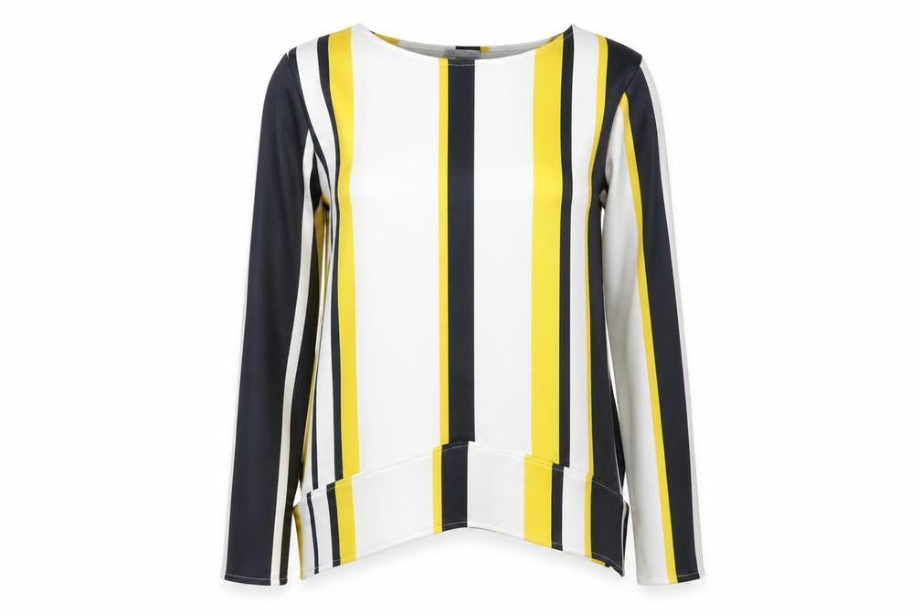 Zara Womens Yellow Striped  Basic Blouse Size M  - CUT OUTS