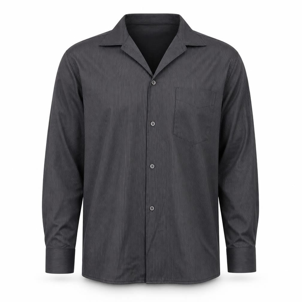 Preworn Mens Black Striped   Button-Up Size L