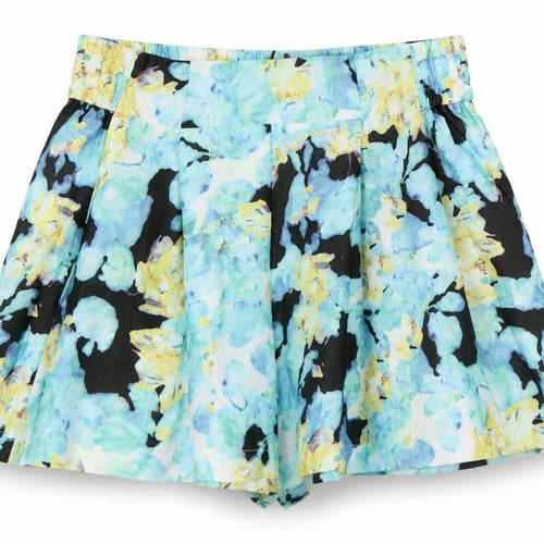 Preworn Womens Blue Floral  Paperbag Shorts Size L