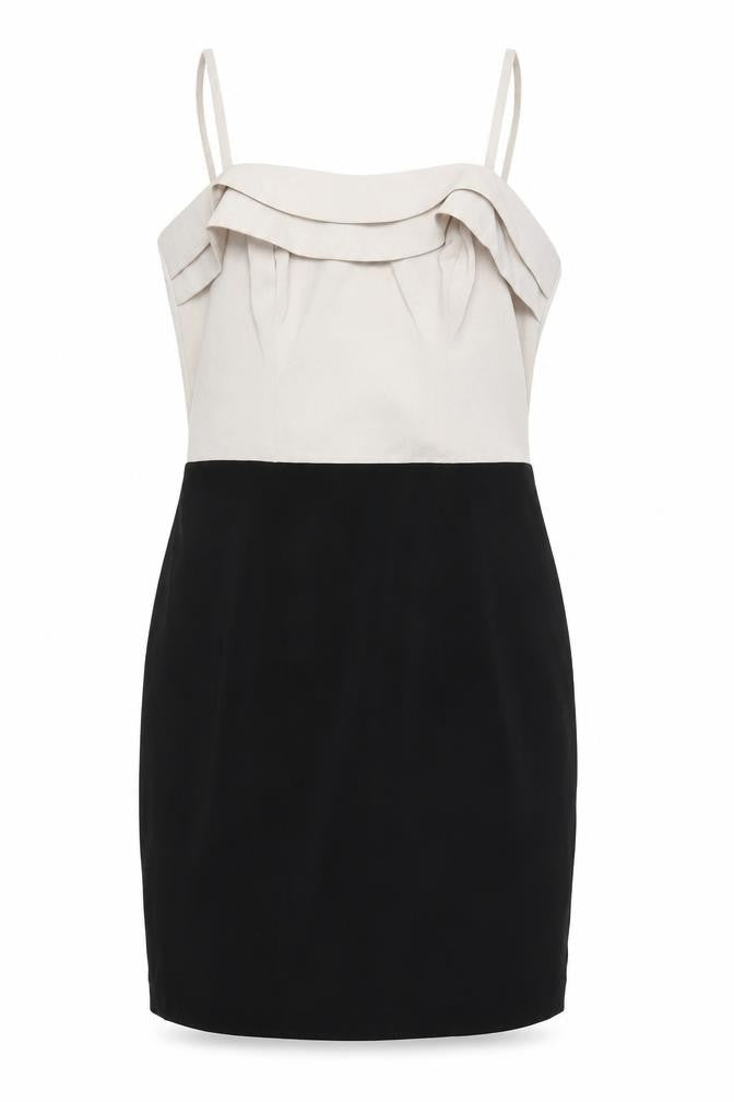Front view of H&M women’s grey rayon bodycon, size UK 10