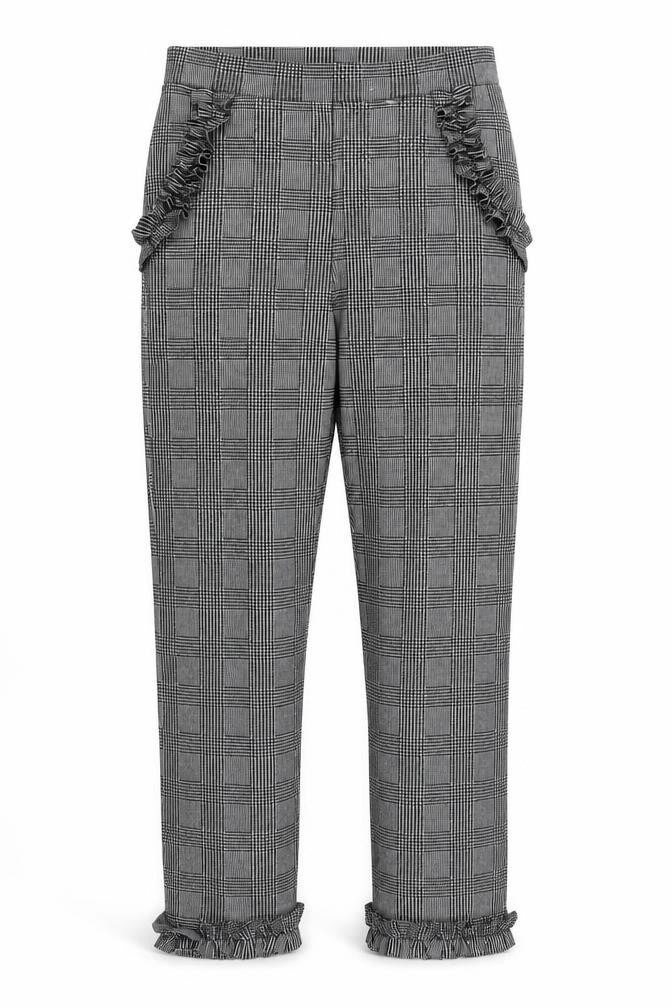 Front view of Tu women’s grey check trousers, size UK 8, 25-inch leg