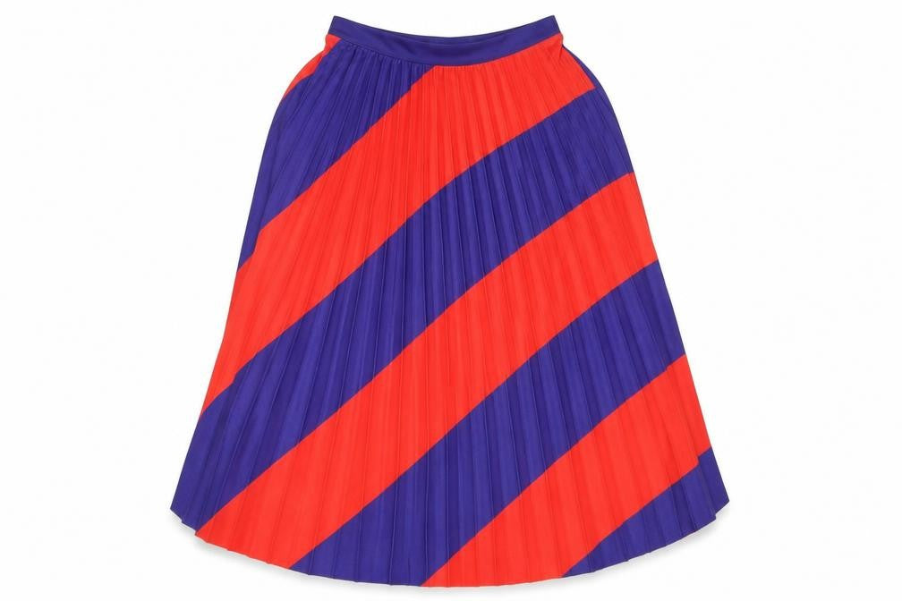 Bershka Womens Multicoloured Striped  Pleated Skirt Size S