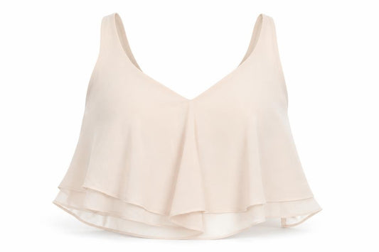 Front view of River Island women’s pink cropped tank, size UK 8