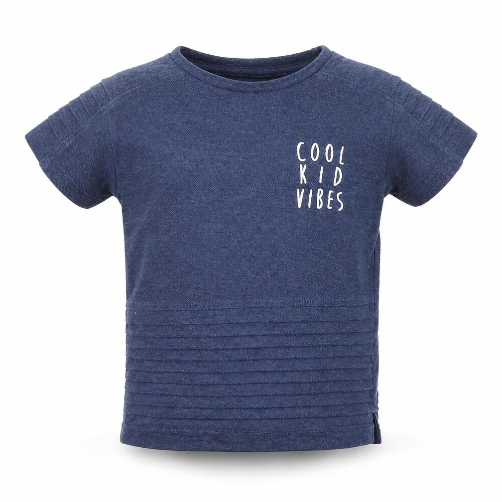 Front view of Primark boys’ blue basic t-shirt, size 3-4, years - cool kids vibes