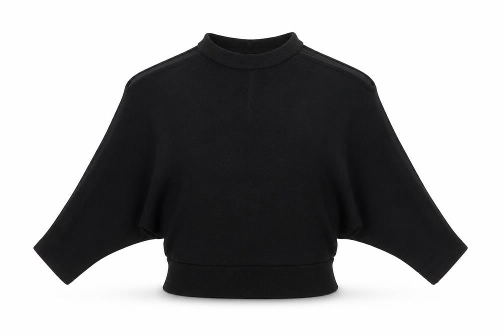 Front view of River Island girls’ black basic t-shirt, size 5-6, years - cut out shoulder