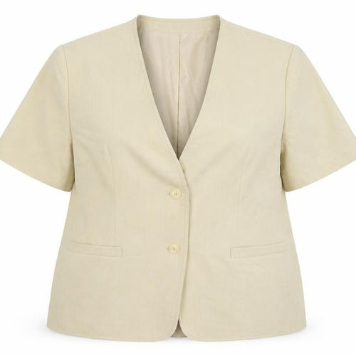 C&A Womens Beige   Jacket Blazer Size 24  - Shoulder Pads