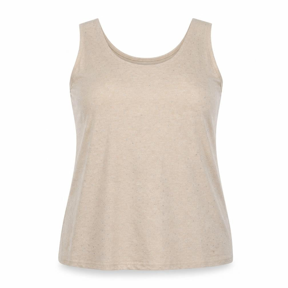 Redherring  Womens Beige Polka Dot  Basic Tank Size 16