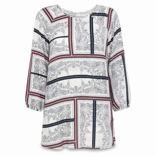 Front view of eve women’s grey paisley a-line, size UK 12