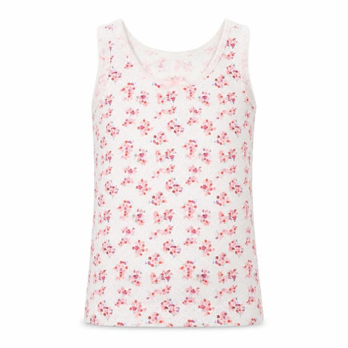 George Girls White Floral Jersey Basic Tank Size 3-4 Years