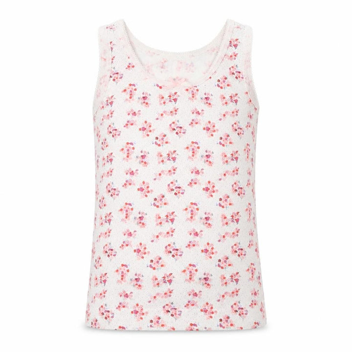 George Girls White Floral Jersey Basic Tank Size 3-4 Years