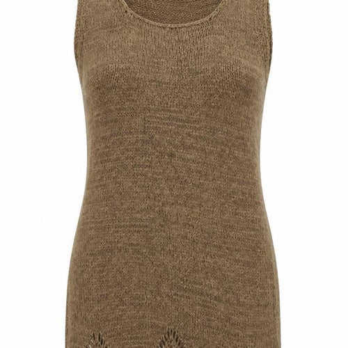 Bisou Womens Brown  Knit Basic Tank Size M