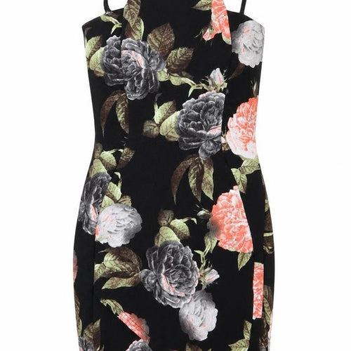 edge Womens Black Floral  Bodycon  Size 8
