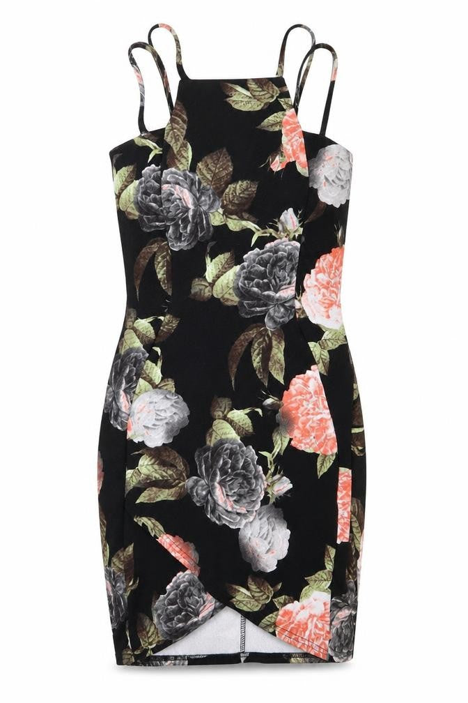 edge Womens Black Floral  Bodycon  Size 8