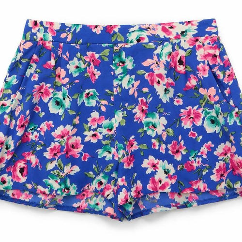 New Look Womens Blue Floral  Sailor Shorts Size 8