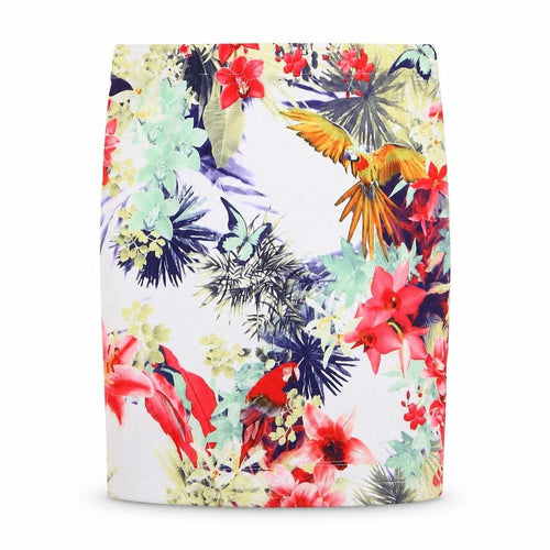 Zara Womens Multicoloured Floral Jersey Bandage Skirt Size S