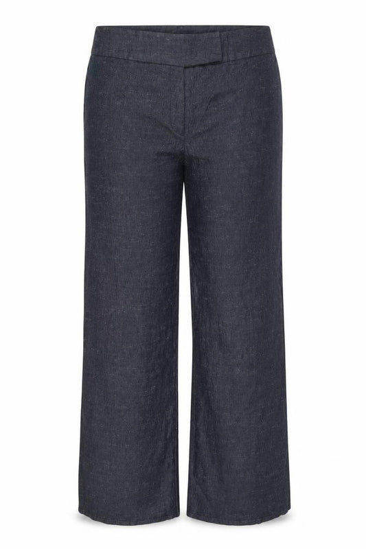 Front view of New Look women’s blue trousers, size UK 16, 29-inch leg