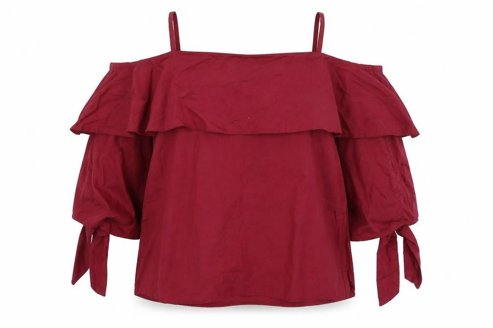 Topshop Womens Red   Basic Blouse Size 6