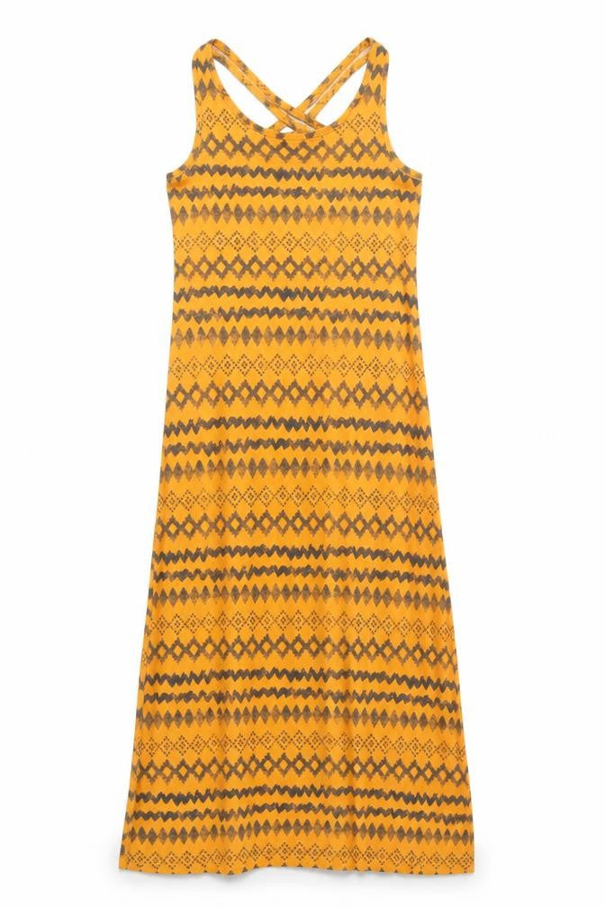 Matalan Girls Orange Geometric Jersey Maxi Size 9 Years