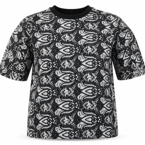 Topshop Womens Black Floral  Basic T-Shirt Size 8