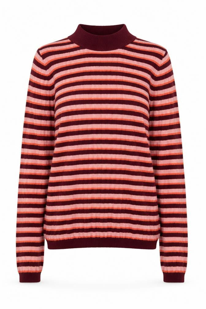 porimark Womens Orange Striped  Pullover Jumper Size S