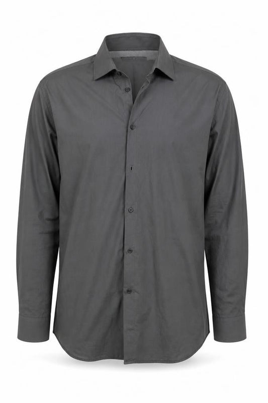 Front view of Next men’s grey button-up, size 16