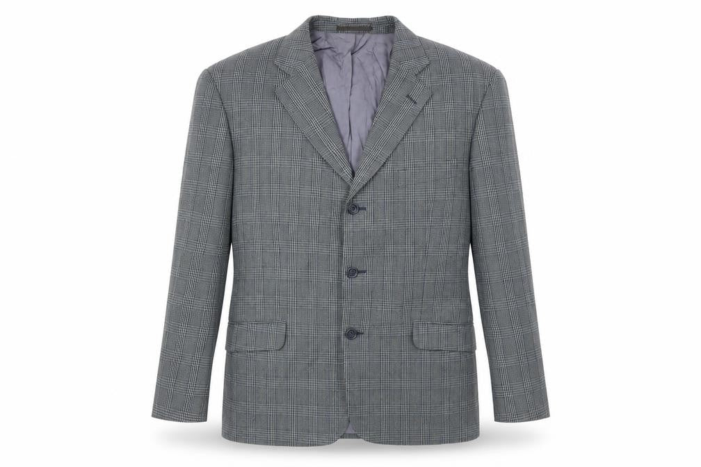 Preworn Mens Grey Check  Jacket Suit Jacket Size 42