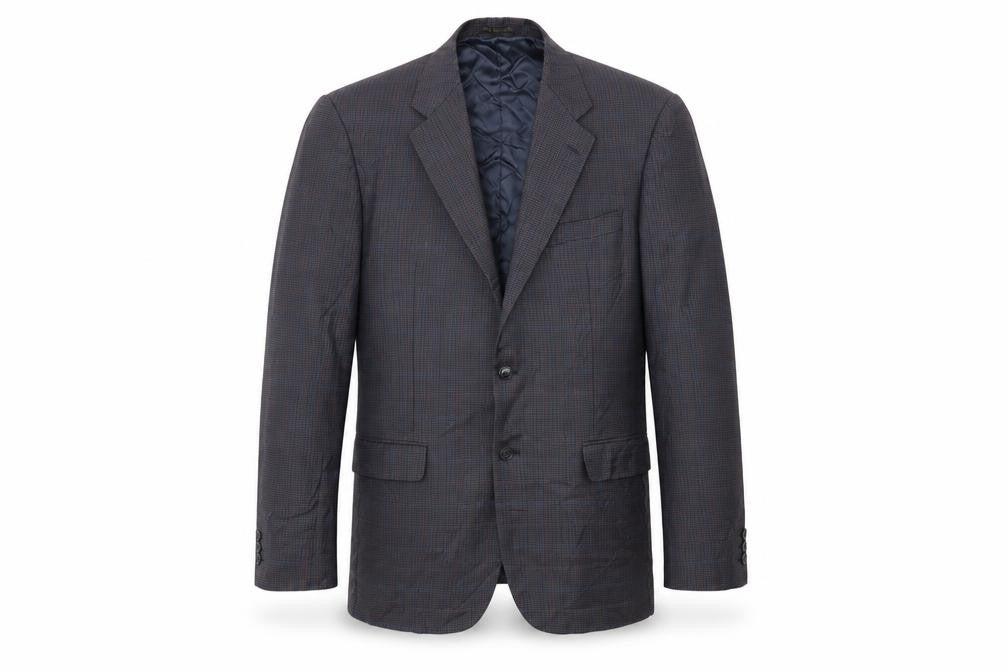 Marks and Spencer Mens Blue Check  Jacket Suit Jacket Size 42