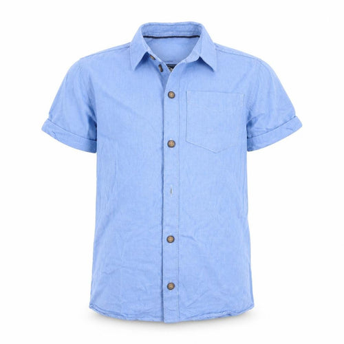 Rebel Boys Blue  Rayon Basic Button-Up Size 7-8 Years