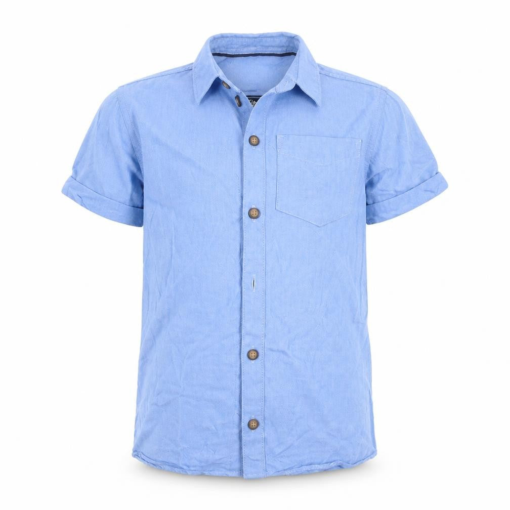Rebel Boys Blue  Rayon Basic Button-Up Size 7-8 Years