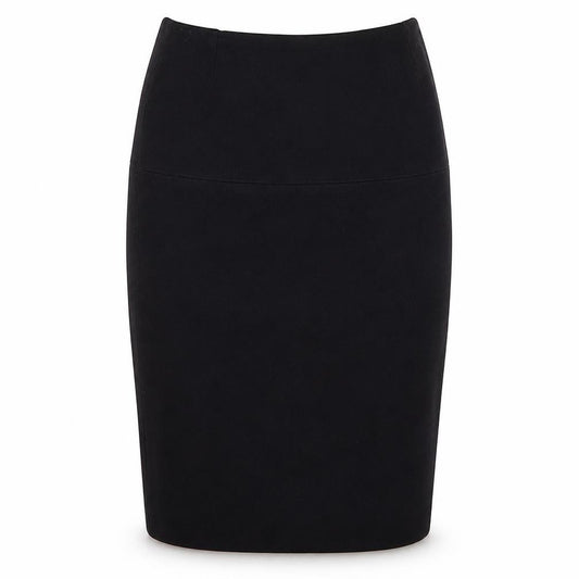 Front view of Preworn women’s blue straight & pencil skirt, size UK 28, in