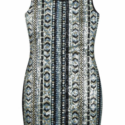 Pussycat London Womens Multicoloured Geometric  Bodycon  Size 8