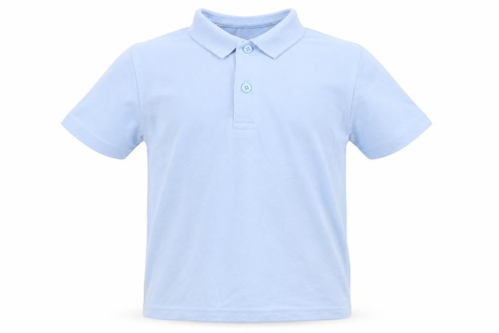 Front view of Tu boys’ blue basic button-up, size 3XL