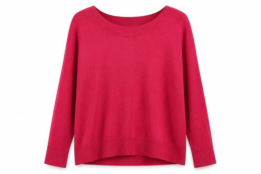 Front view of Bonmarché women’s pink jumper, size UK 22