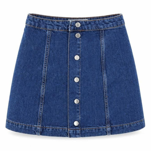 Topshop Womens Blue  Denim A-Line Skirt Size 28 in