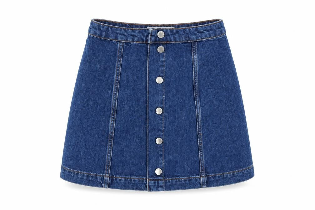 Topshop Womens Blue  Denim A-Line Skirt Size 28 in