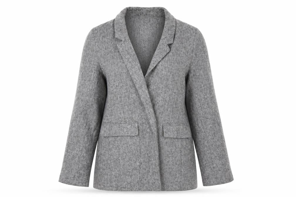 Front view of Primark women’s grey overcoat coat, size UK 10