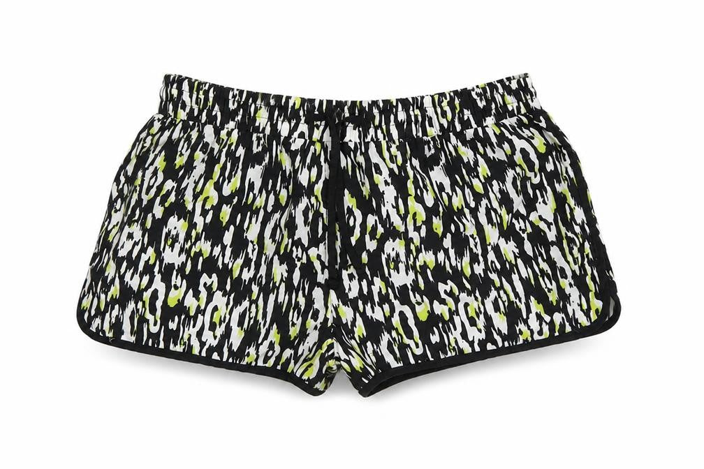 denim co Womens White Geometric Satin Sweat Shorts Size 8