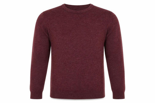 Front view of Cedarwood State men’s red knit jumper, size M