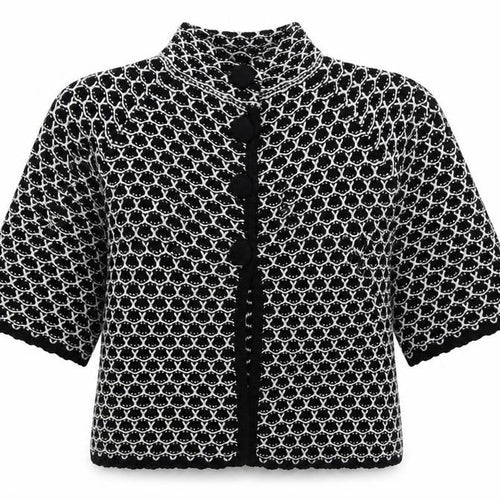Mia Moda Womens Black Camouflage Knit Cardigan Jumper Size M
