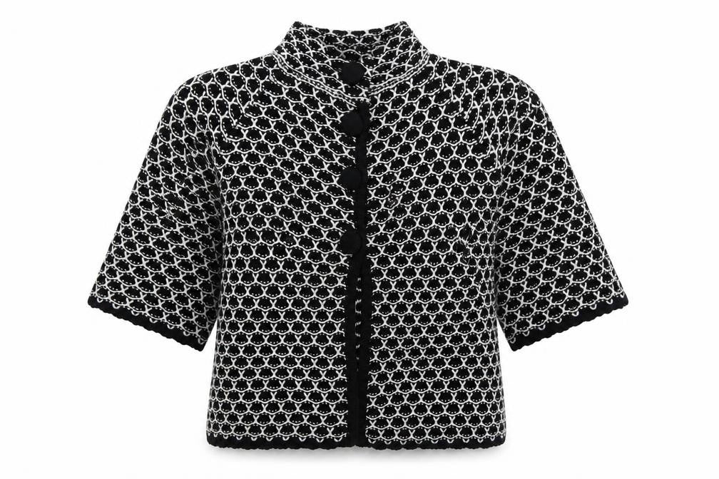 Mia Moda Womens Black Camouflage Knit Cardigan Jumper Size M