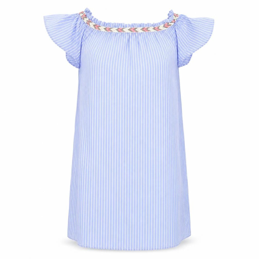 New Look Womens Blue Striped  A-Line  Size 12