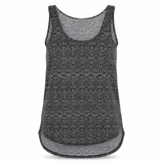 Front view of H&M women’s black geometric camisole tank, size S