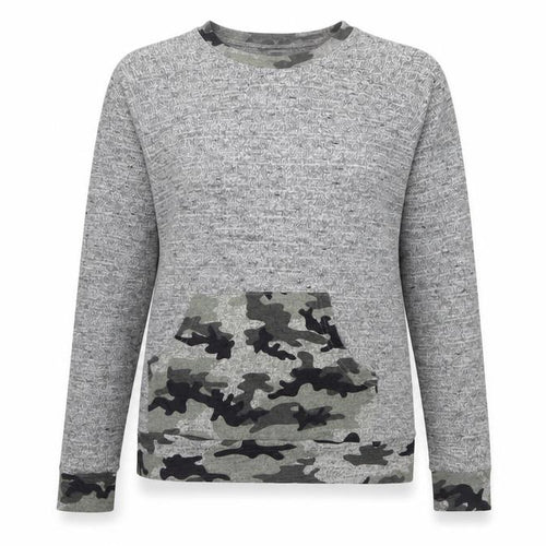 Gold Digga Womens Grey Camouflage Knit Pullover Jumper Size 14