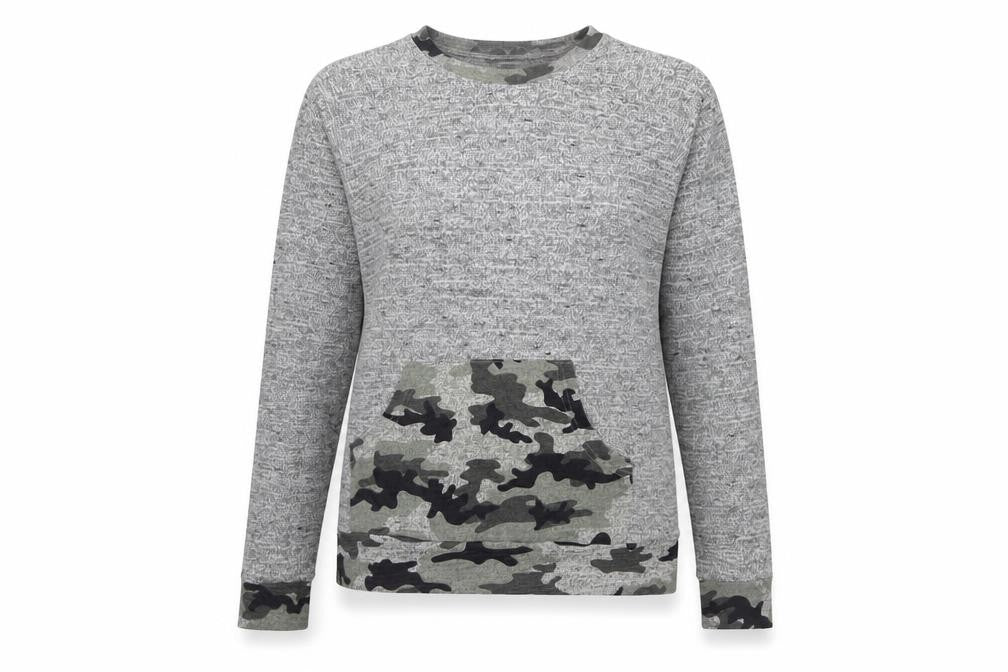 Gold Digga Womens Grey Camouflage Knit Pullover Jumper Size 14