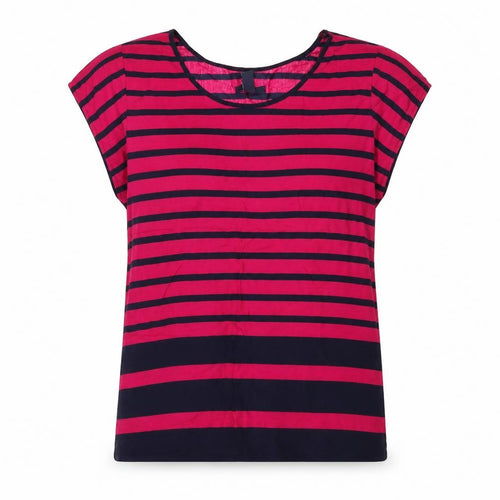 Gap Womens Pink Striped Chambray Basic T-Shirt Size L