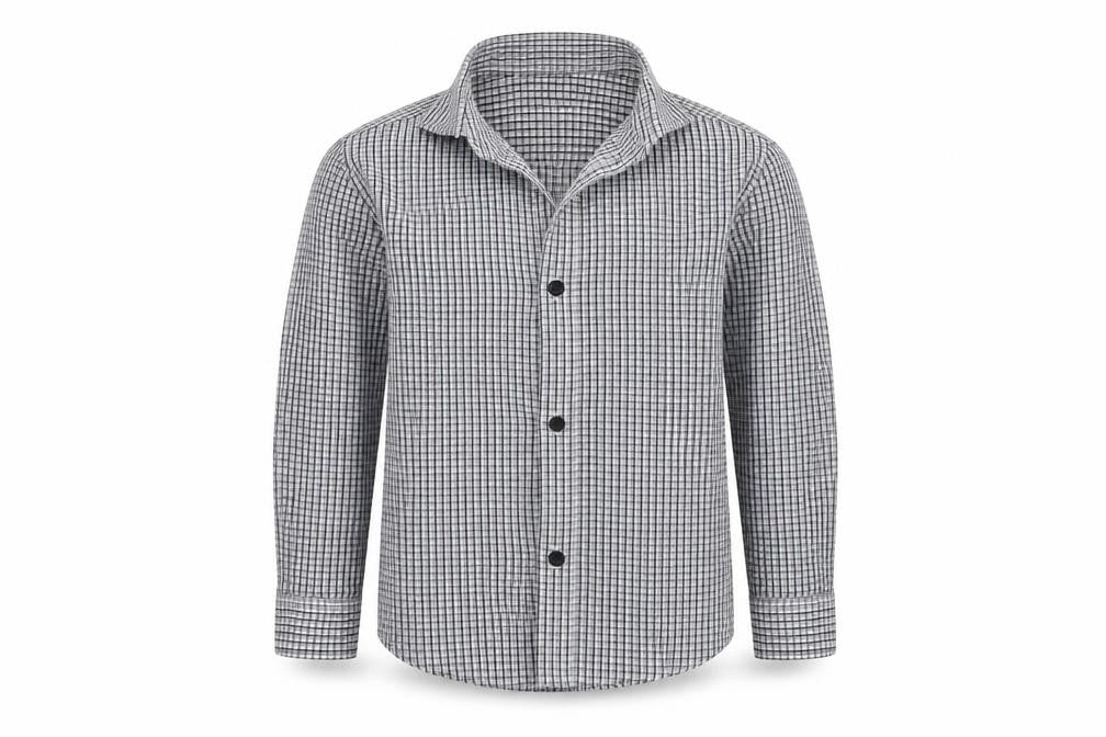 Duck & Dodge Boys Grey Check  Basic Button-Up Size 5 Years