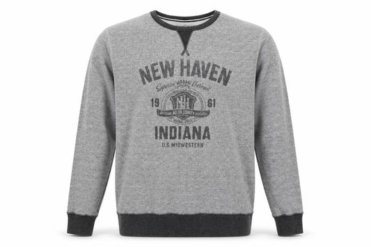 Front view of Easy men’s grey jumper, size L